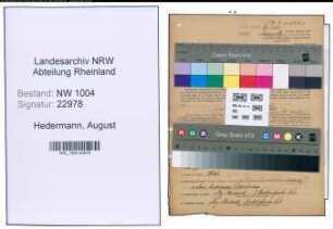 Entnazifizierung August Hedermann , geb. 26.06.1888 (Maschinist)
