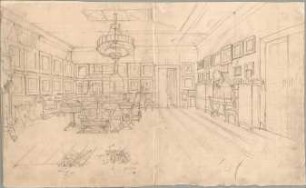 Seeberger, Gustav; München; Residenz, Königsbau, Zeichnungen - Innenraum (Perspektive)