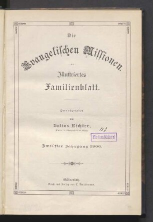 12.1906: Die Evangelischen Missionen : ill. Familienbl. : Zeitschr. d. Deutschen Evangelischen Missions-Hilfe