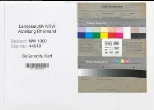 Entnazifizierung Karl Saßenroth, geb. 30.05.1912 (Postangestellter)