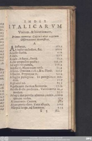 Index Italicarum Vocum. & locutionum.