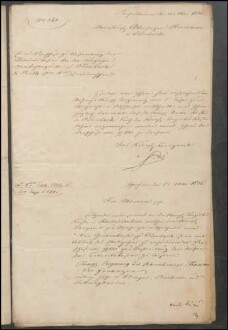 Erlasse des Königlich Bayerischen Bergamtes Kaiserslautern an den
                        Obersteiger in Odenbach betr. Materialbedarf etc.