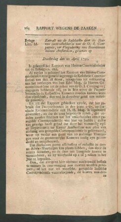 Bylage Litt. M. Extract uit de resolutien door de heeren bewindhebberen van de O. I. Compagnie ... donderdag den 21 april 1791