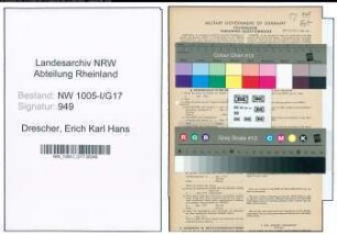 Entnazifizierung Erich Karl Hans Drescher , geb. 21.10.1914 (Angestellter)