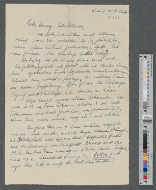 Brief an Hans Henny Jahnn und Ellinor Jahnn