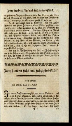 Zwey hundert sechs und sechzigstes Stück