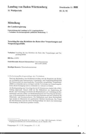Richtlinie über Verpackungen