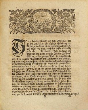 Relation, Vom Wittenbergischen Buchdrucker-Jubiläo 1740 : Nebst einer Historischen Nachricht, Von allen Wittenbergischen Buchdruckern welche seit Erfindung der Buchdrucker-Kunst ... allhier Druckereyen gehabt haben
