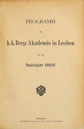Programm : für das Studienjahr .... 1896/97