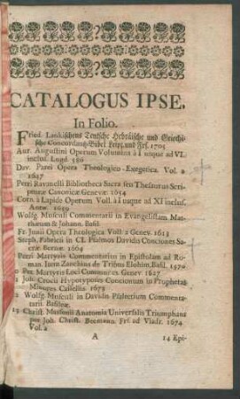 Catalogus Ipse