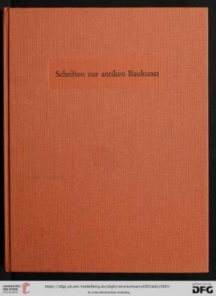 Bd. 3: Schriften und Nachlaß: Schriften zur antiken Baukunst