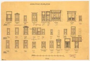 Atelier- und Wohngebäude Leonard Simion, Berlin: Übersicht Innentüren, 1:50