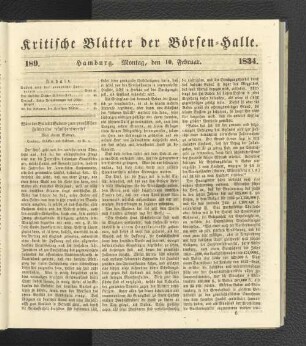 189. 10. Februar 1834