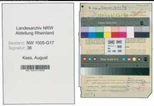 Entnazifizierung August Kess , geb. 24.06.1899 (Vertriebsleiter)