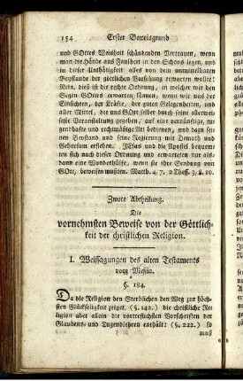 Zwote Abtheilung. Die vornehmsten Beweise von der Göttlichkeit der christlichen Religion.