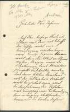 Brief von Hermann Ambronn an Unbekannt