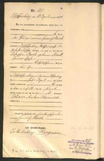 Standesamtsbuch der Stadt Aschaffenburg: Geburten 365/1900 - 184/1901