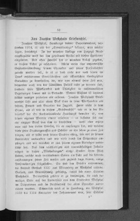 Aus Joachim Westphals Briefwechsel.