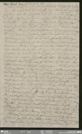 Eigenh. Brief von August Wilhelm von Schlegel an Sophie Bernhardi, Berlin, 1801