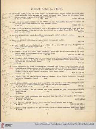 Keramik: Ming bis Ching (Nr. 74-193)