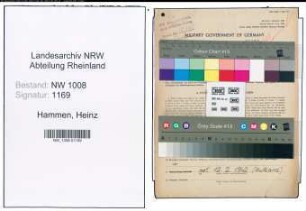 Entnazifizierung Heinz Hammen , geb. 27.12.1897 (Friseur)