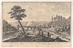 Ansicht von Meißen Kupferstich, um 1726 : Thiele, Johann Alexander : Vue du Chateau Electoral de Meissen en Saxe, et des Environs, du coté du Couchant : avec Privilege de Sa Maj. le Roy de Pol. Elect de Saxe = Prospect von dem Chur-Sächsischen Schlosse zu Meissen und umliegenden Gegend, wie sich solches gegen Abend Presentiret / Alexander Thiele ad viv. delin. pinx et sculpsit. - [S.l.] , 1726. - 1 Kunstbl. : Kupferst. ; 54 x 32 cm