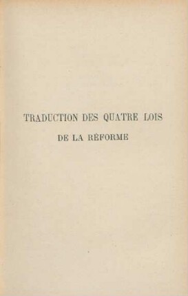 Traduction des quatre lois de la réforme