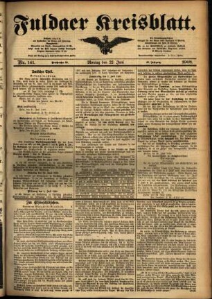 Ausgabe vom Montag, den 22. Juni 1908.