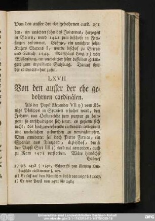LXVII Von den ausser der ehe gebohrnen cardinälen.