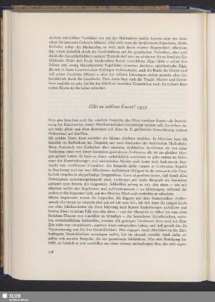 Gibt es zeitlose Kunst? 1959