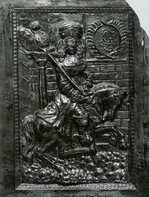 Ofenkachel mit Relieffigur Kurfürst Johann Georg II.