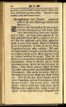 Großgünstiger Herr Blasius, insonders wehrter Freund, Schwager, Vetter und Gevatter, ...