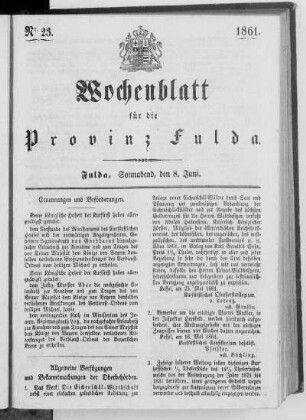 Nr. 23, Ausgabe vom 8. Juni 1861