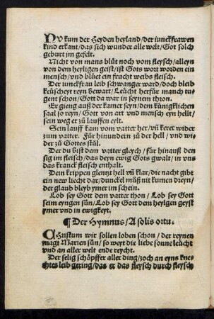 Der Hymnus/ A solis ortu.