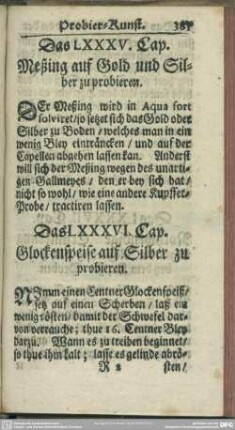 Das LXXXV. Cap. Meßing auf Gold und Silber zu probieren