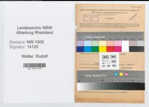 Entnazifizierung Rudolf Walter, geb. 27.04.1917 (Postsekretaer)