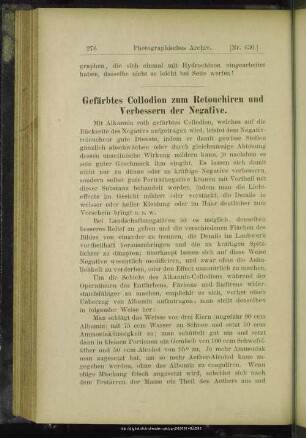Gefärbtes Collodion zum Retouchiren und Verbessern der Negative