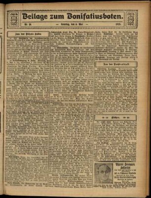 Zweite Ausgabe vom Sonntag, den 03. Mai 1925.