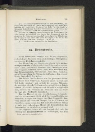 IX. Branntwein.