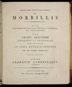 Dissertatio Inauguralis Medica De Morbillis