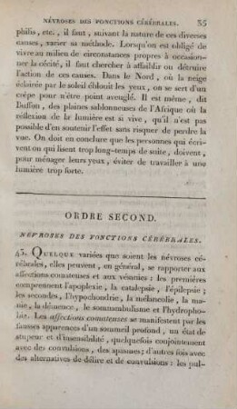 Ordre second. Névroses des fonctions cérébrales
