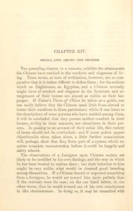 Chapter XIV. Social life among the Chinese