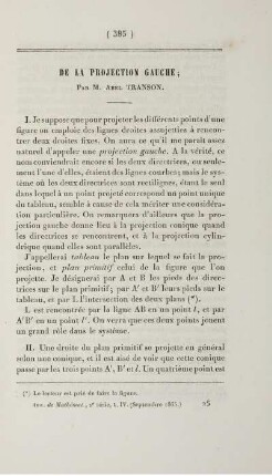 De la projection gauche.