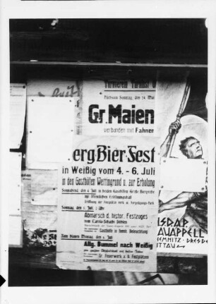 Plakatanschlag zum Bergbier-Fest 4.-6. Juli 1936 : Freital. Plakatanschlag zum Bergbier-Fest 4.-6. Juli 1936