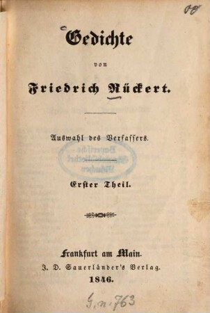 Gedichte : Auswahl des Verfassers, 1