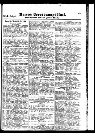 334.Ausgabe. Donnerstag, 21. Januar 1915