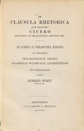 De clausula rhetorica quae praecepit Cicero quatenus in orationibus secutus sit