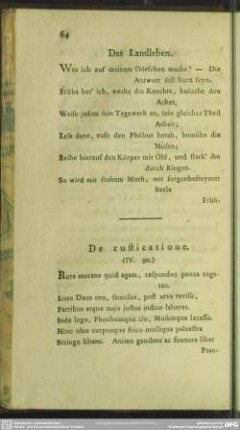 Das Landleben