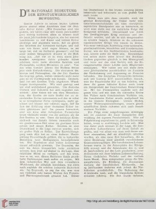 13: Die nationale Bedeutung der kunstgewerblichen Bewegung