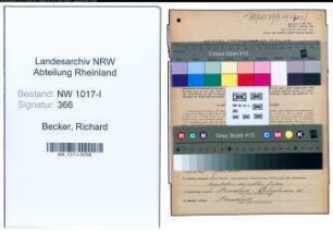 Entnazifizierung Richard Becker , geb. 28.02.1894 (Gastwirt)